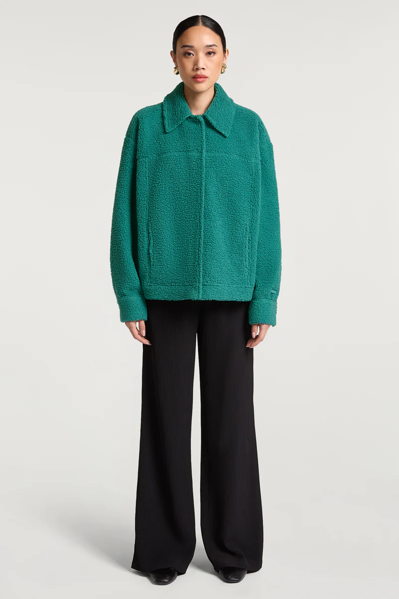ARDEN Fleece Overshirt Teal Tide