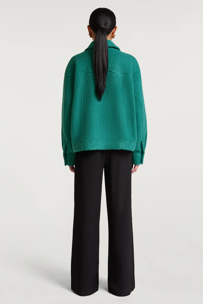 ARDEN Fleece Overshirt Teal Tide - Image 2