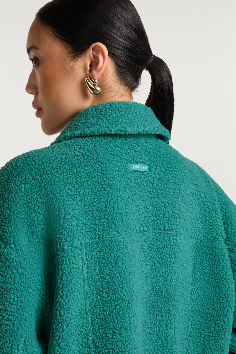 ARDEN Fleece Overshirt Teal Tide - Image 3