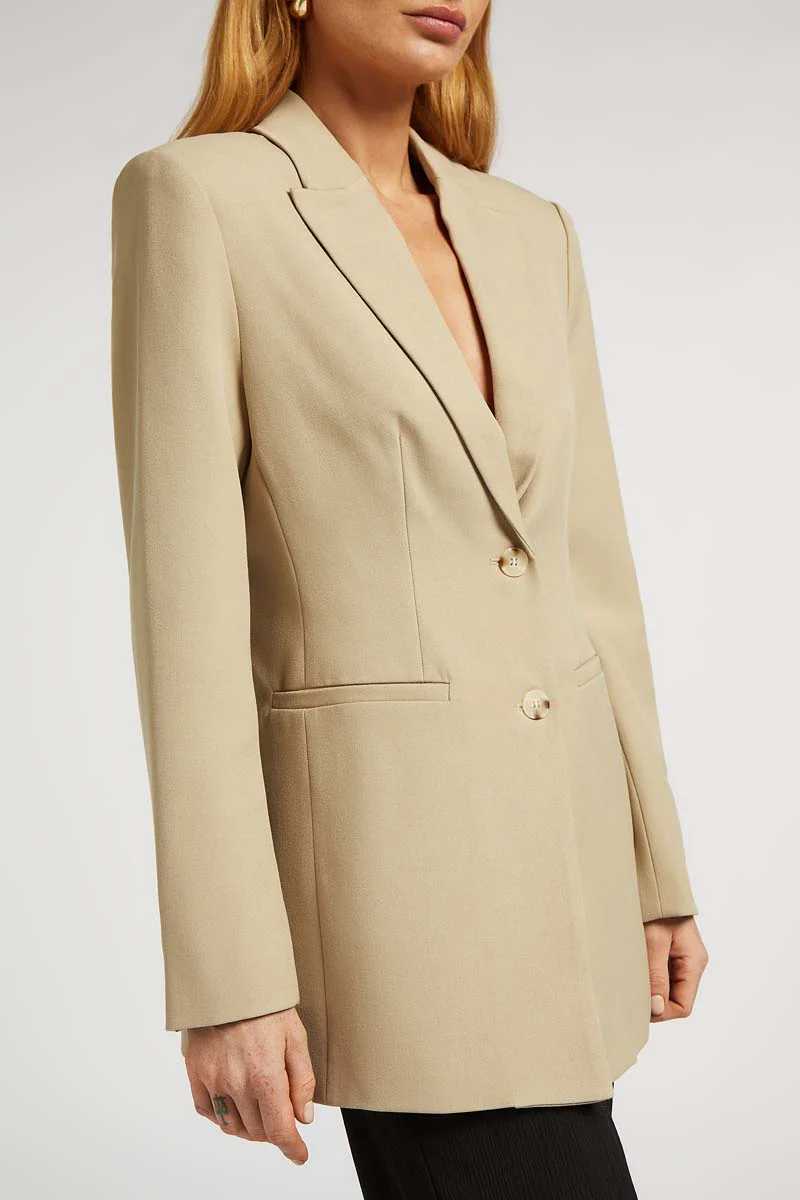 EDEN Tailored Oversized Blazer Tan - Image 4
