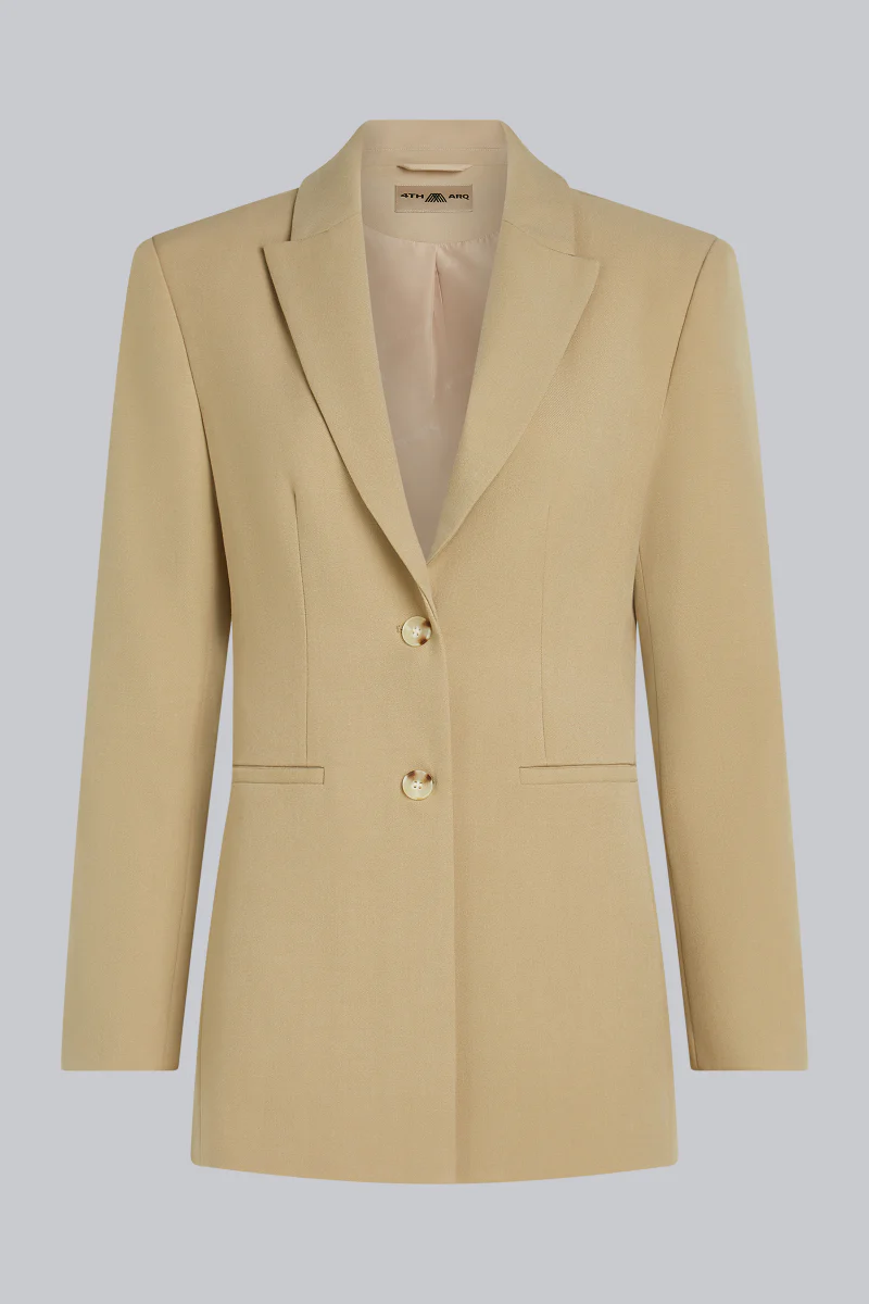EDEN Tailored Oversized Blazer Tan - Image 6
