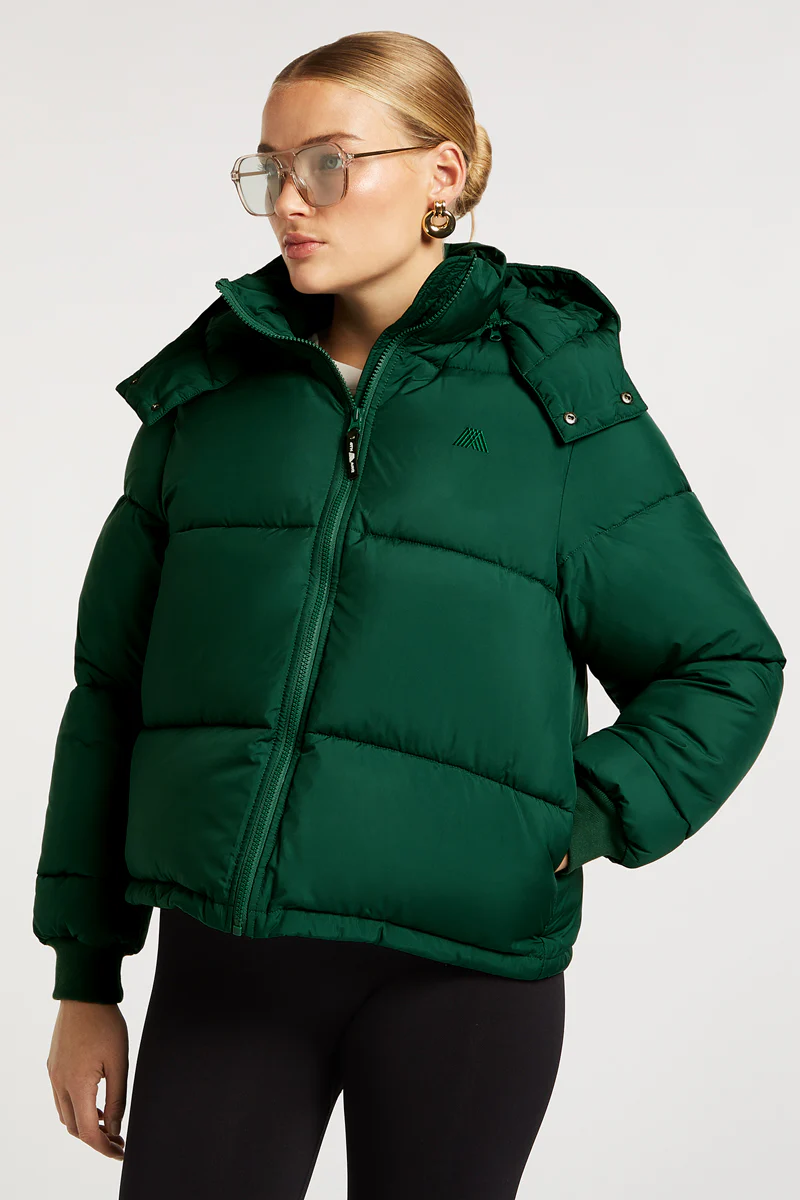 HUDSON Puffer Jacket Forest Green - Image 3