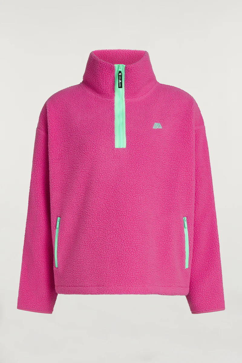 MADDOX Fleece Half-Zip Hotshot Pink - Image 5