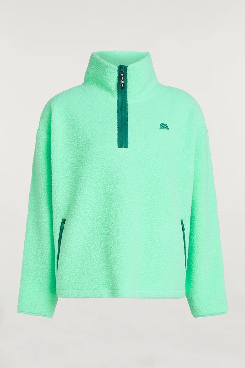 MADDOX Fleece Half-Zip Sourpop Green - Image 5