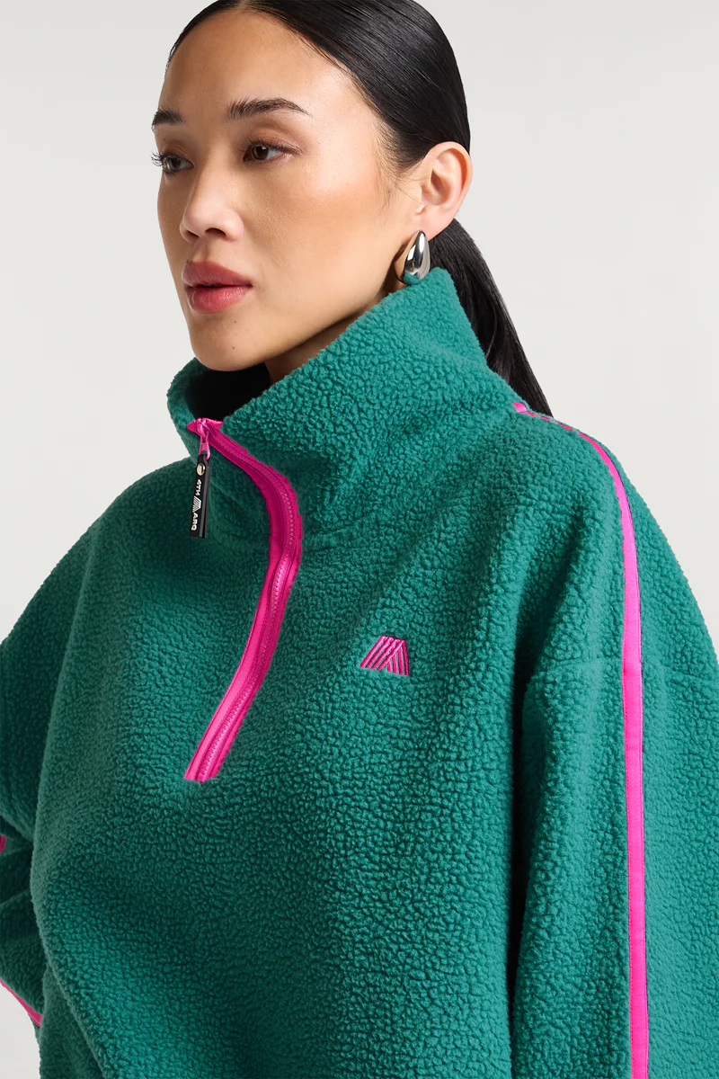 MADDOX Fleece Half-Zip Teal Tide - Image 3