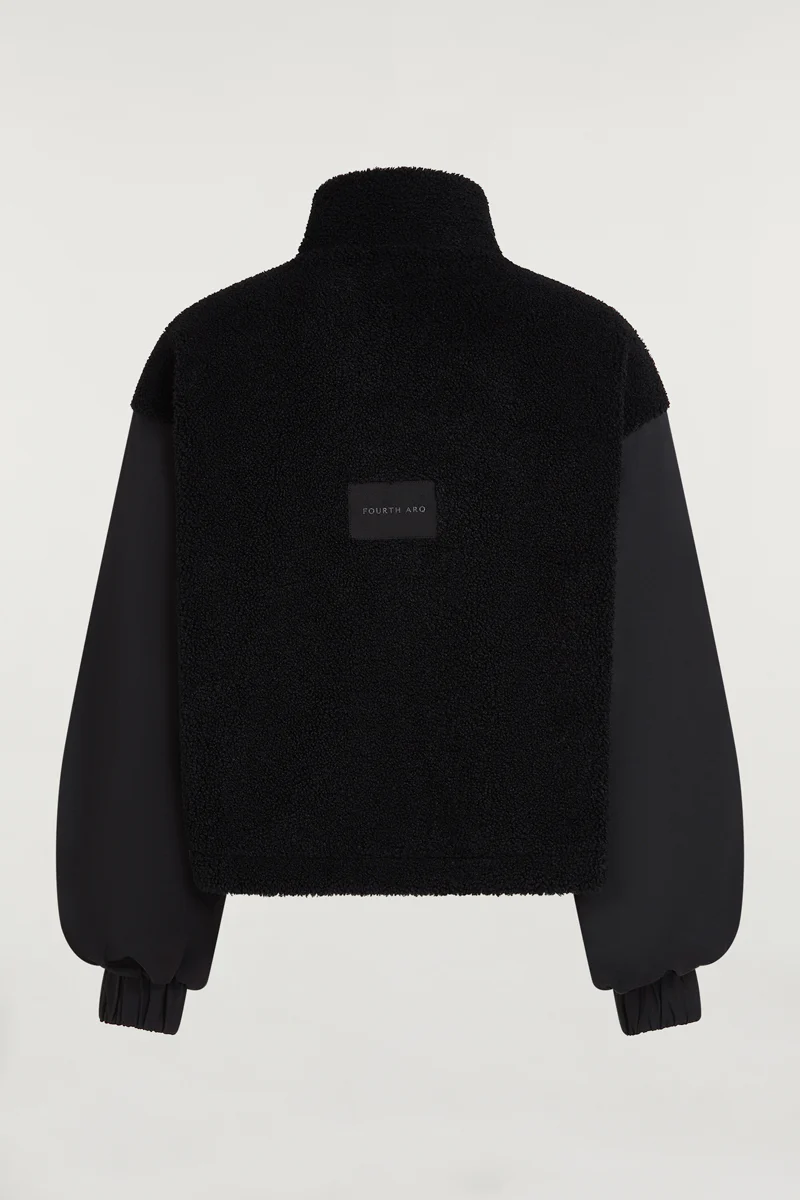 SIERRA Fleece Woven Jacket Black - Image 6
