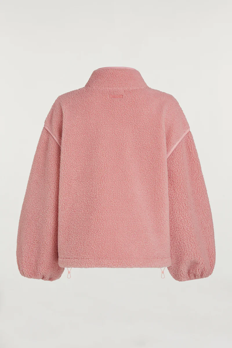 SLOANE Borg Half-Zip Ballerina Pink - Image 6