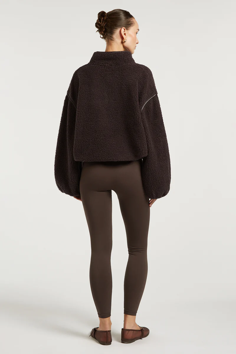 SLOANE Borg Half-Zip Espresso - Image 2