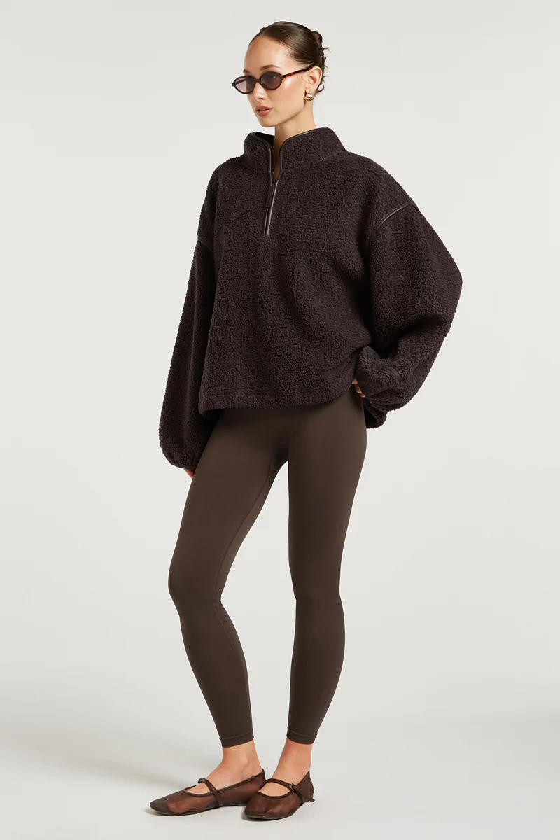 SLOANE Borg Half-Zip Espresso - Image 4